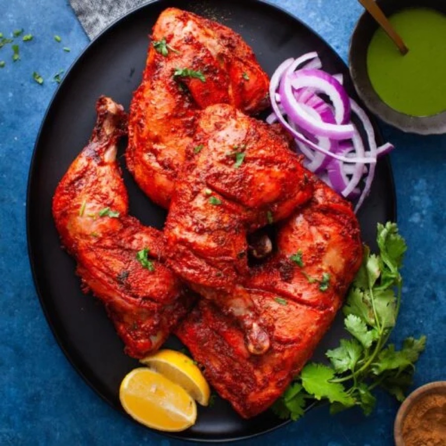 Tandoori chicken on the Jewel of India lunch buffet